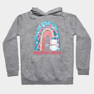 Boho Rainbow Holiday Vibes Snowman Hoodie